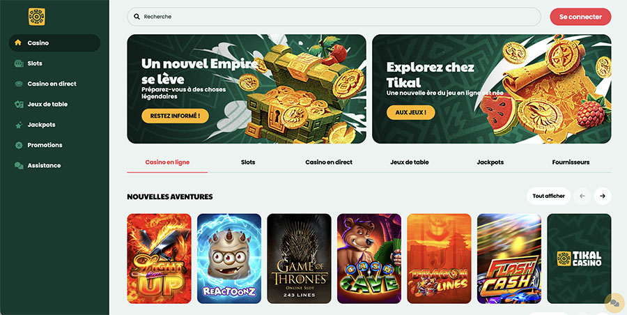 tikal casino accueil